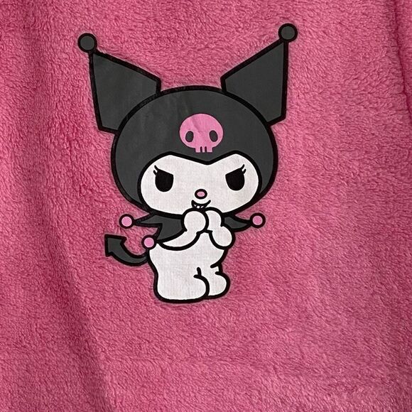Pink Kid’s Hello Kitty Kuromi Fuzzy Terry Cloth Swim Cover Up - Picture 4 of 4